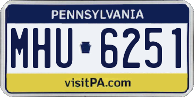 PA license plate MHU6251