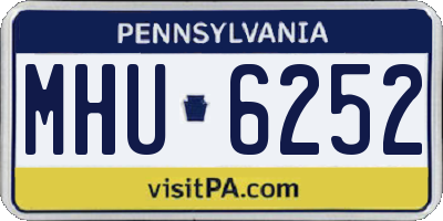 PA license plate MHU6252