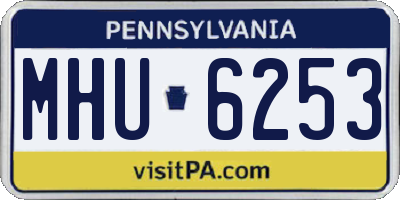 PA license plate MHU6253