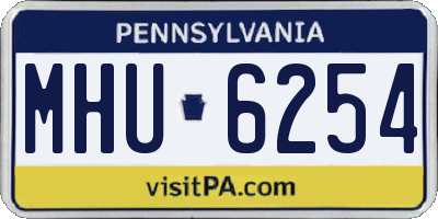 PA license plate MHU6254