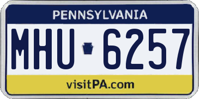 PA license plate MHU6257