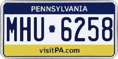 PA license plate MHU6258