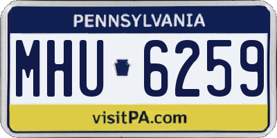 PA license plate MHU6259