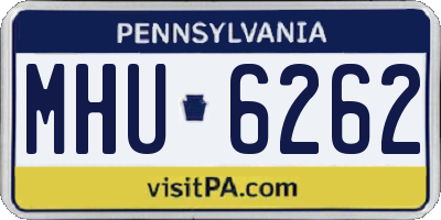 PA license plate MHU6262