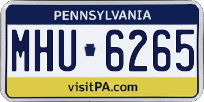 PA license plate MHU6265