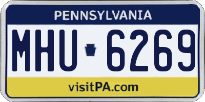 PA license plate MHU6269