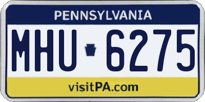 PA license plate MHU6275