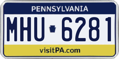 PA license plate MHU6281
