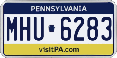 PA license plate MHU6283