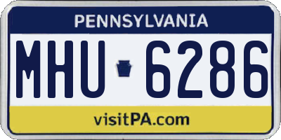 PA license plate MHU6286