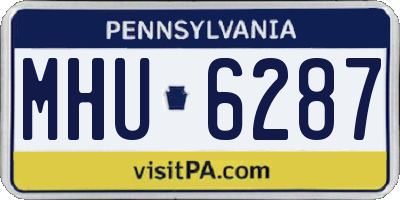PA license plate MHU6287