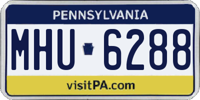 PA license plate MHU6288