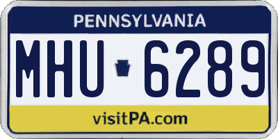 PA license plate MHU6289