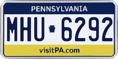 PA license plate MHU6292