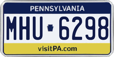 PA license plate MHU6298