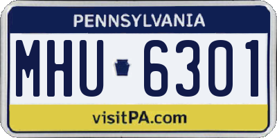 PA license plate MHU6301