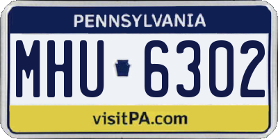 PA license plate MHU6302