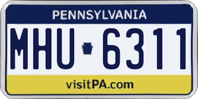 PA license plate MHU6311