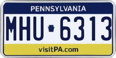 PA license plate MHU6313