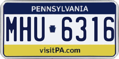 PA license plate MHU6316