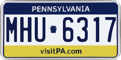 PA license plate MHU6317