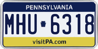 PA license plate MHU6318