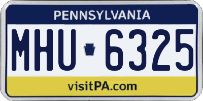 PA license plate MHU6325
