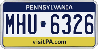 PA license plate MHU6326
