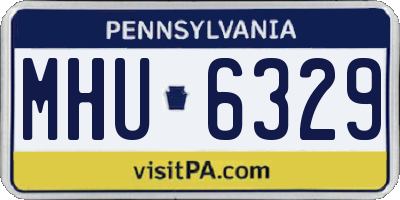 PA license plate MHU6329