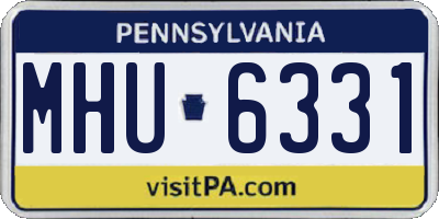 PA license plate MHU6331