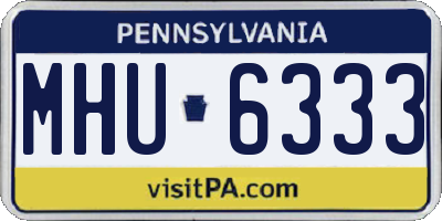 PA license plate MHU6333