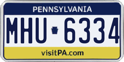 PA license plate MHU6334