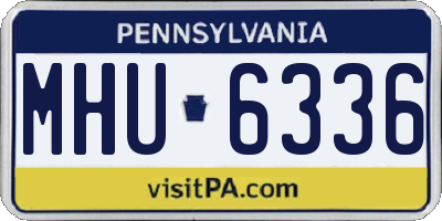 PA license plate MHU6336