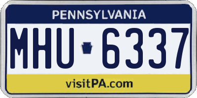 PA license plate MHU6337
