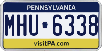 PA license plate MHU6338
