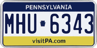 PA license plate MHU6343