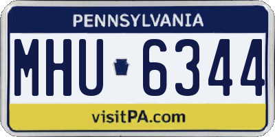 PA license plate MHU6344