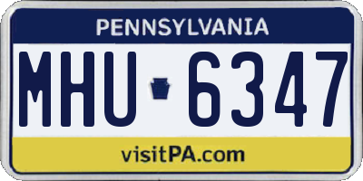 PA license plate MHU6347