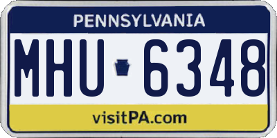 PA license plate MHU6348