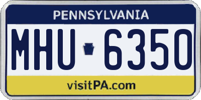 PA license plate MHU6350