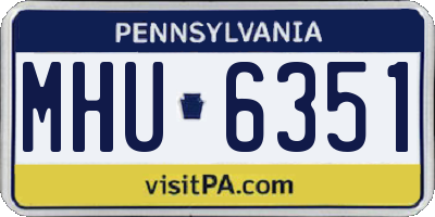 PA license plate MHU6351