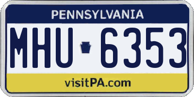 PA license plate MHU6353