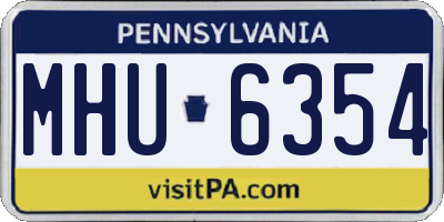 PA license plate MHU6354