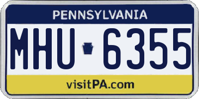 PA license plate MHU6355