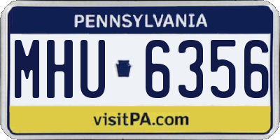 PA license plate MHU6356