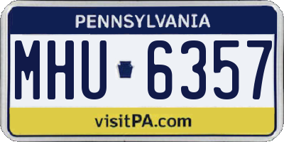 PA license plate MHU6357