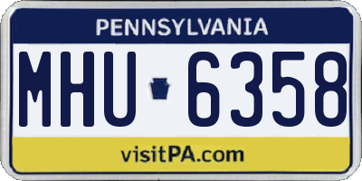 PA license plate MHU6358