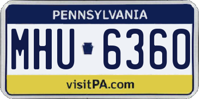 PA license plate MHU6360