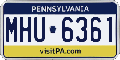 PA license plate MHU6361