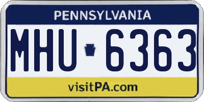 PA license plate MHU6363